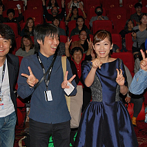 左から齋見泰正さん、向井康介さん、前田敦子さん、山下敦弘監督 (c)2013『もらとりあむタマ子』製作委員会