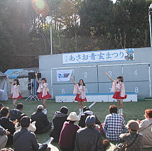 「あさお青玄まつり」川崎純情小町☆ステージにふろん太が飛び入り参加！より