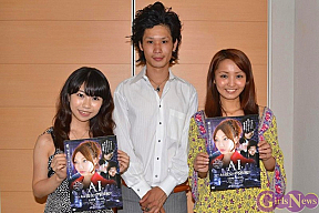 左からこままりえ、籠谷和樹、岡村萌子