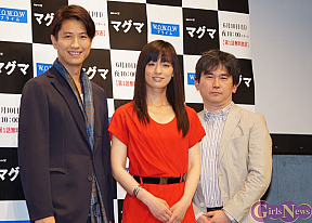 左から谷原章介・尾野真千子・真山仁(原作)