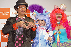 左から古坂大魔王・道重さゆみ・岡本夏生