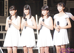 モーニング娘。12期メンバー 左から尾形春水・野中美希・羽賀朱音・牧野真莉愛