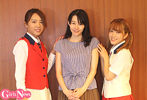 制服向上委員会。（左から）齋藤優里彩、橋本美香、星乃愛里彩