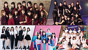 (上段左から)モーニング娘。’21、アンジュルム、(下段左から)Juice=Juice、つばきファクトリー、 BEYOOOOONDS