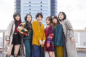 ハロプロ ダンス部 (左から)秋山、平井、加賀、稲場、石田、佐々木