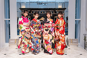 NGT48成人式より。(左から）西川晴菜、奥村百花、木本優菜、喜多花恵